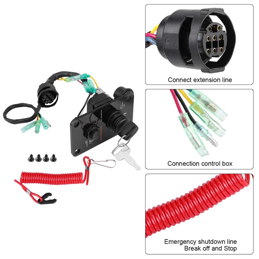 12V Single Key Switch Panel Assembly Fit for Yamaha Outboard